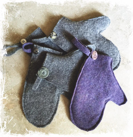 Felted Wool Grooming Mitt