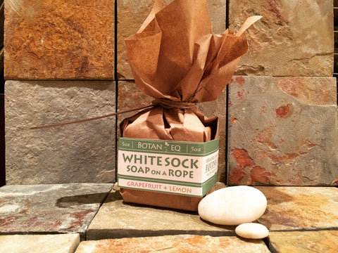 White Sock Soap on a Rope
